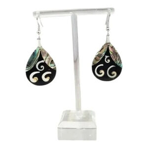 Teardrop Waves Abalone Earrings